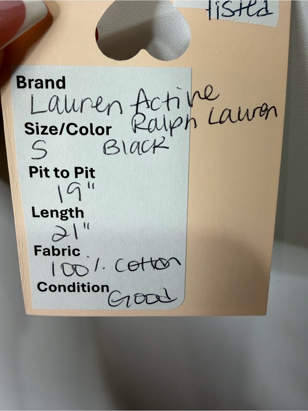 Lauren Active Ralph Lauren Crest Embroidered Long Sleeve Tee Black Size S - Picture 9 of 9